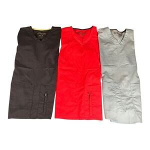 Bundle of 3 Greys Anatomy Scrub Top Active Professional Work Wear XS Orange Gray